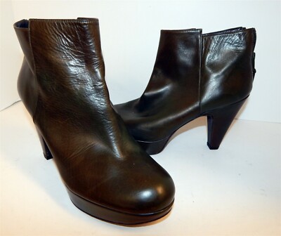 Stuart Weitzman Green Leather Platform Ankle Boots 39.5 9 M