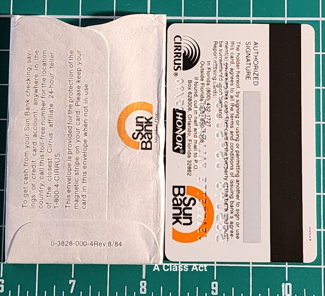 SunBank 24, Florida credit card exp 1990 ~ our cb1018 | eBay