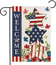 4Th of July Patriotic Welcome Garden Flag 12.5 X 18 Inch Independence Day Memori