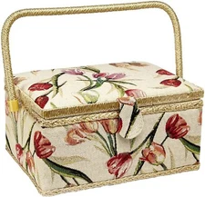 Sewing Basket - Sewing Box - Floral Print  Design - Sewing Kit - Storage Box 