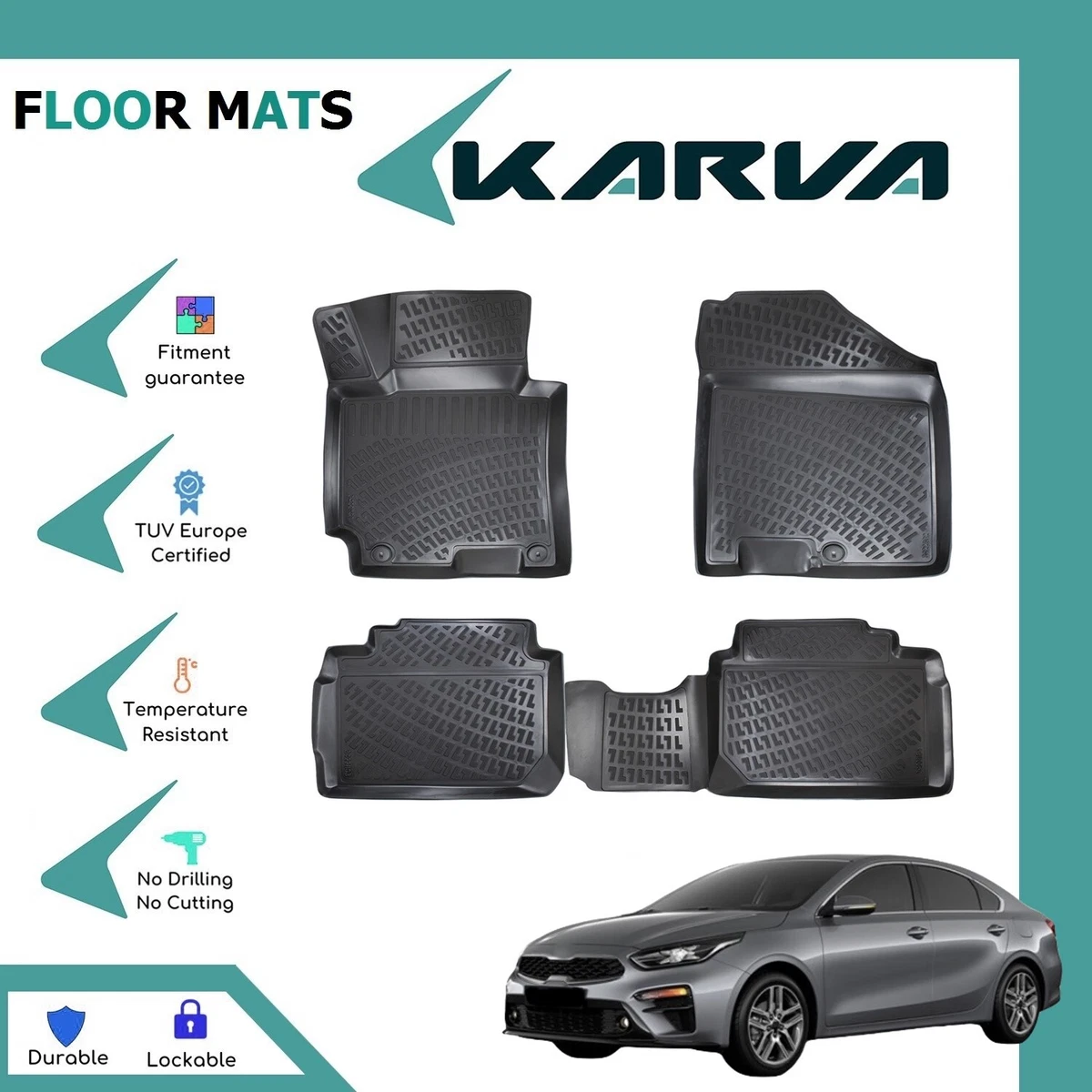 Floor Mats Rubber 3D Molded Black Fits for Kia Cerato 2018 2022 eBay
