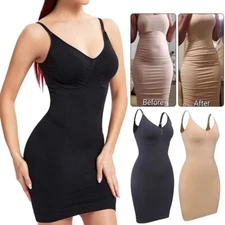 Women's Full Slip Shapewear Bodysuit Tummy Control Body Shaper Slim Underwear US