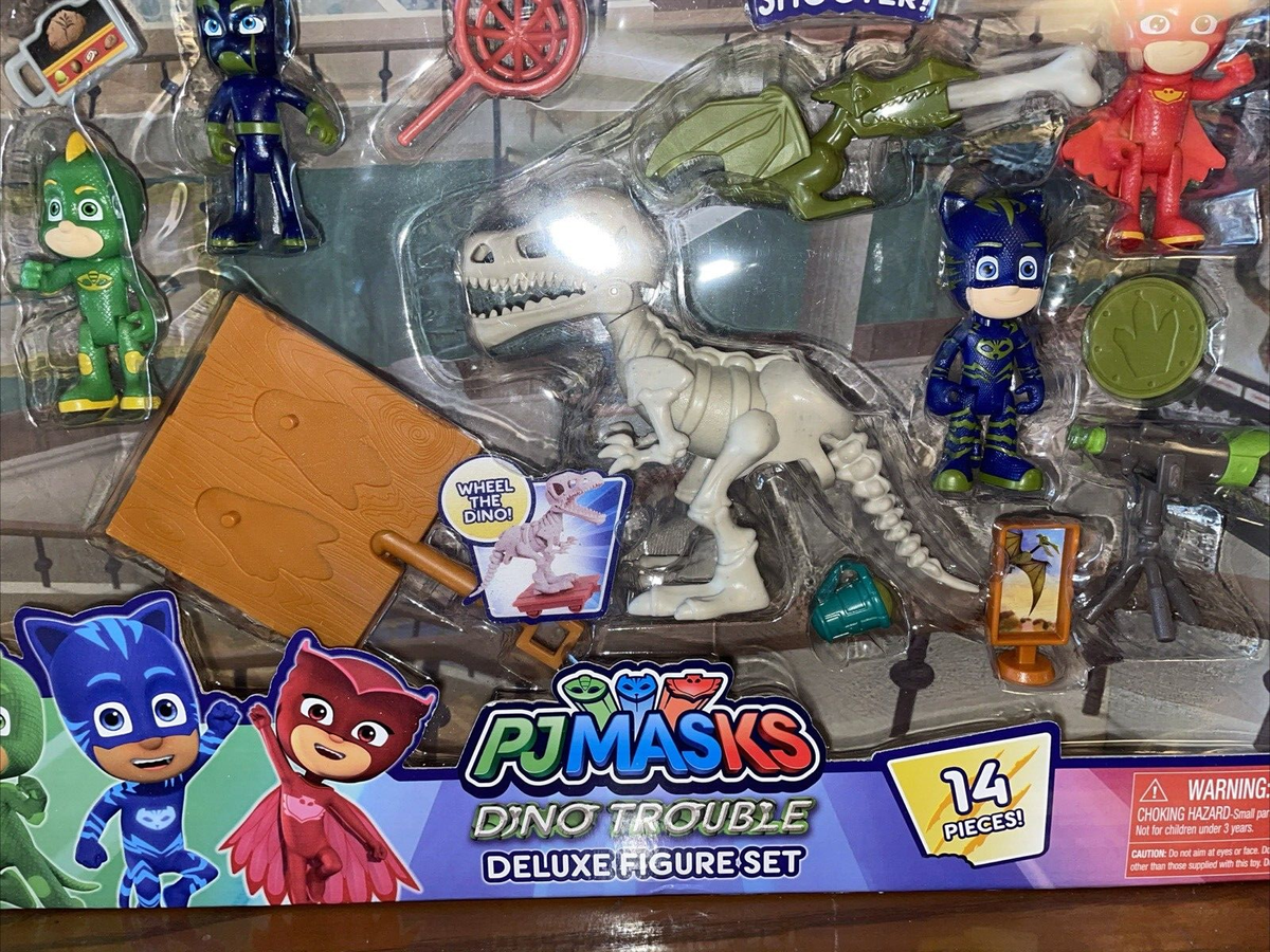 PJ Masks Dino Trouble Deluxe 14 Piece Figure Set Factory Sealed