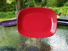 rectangular rectangle SERVING PLATTER PLATE scarlet red FIESTA 12" NEW