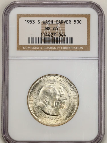 1953-S 50C Washington Carver Commemorative Half Dollar MS65 NGC 114427-044
