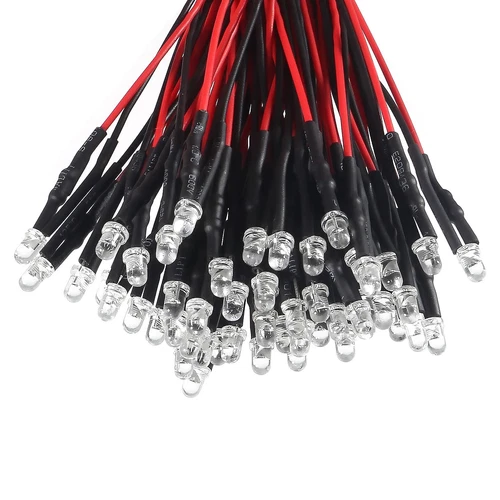 100 x 3 mm vorverdrahtet DC 5 V-12 V Micro LED Leuchten emittierende Dioden Mini Birnen Lampe - Bild 20 von 26