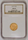 1915 $2.50 Indian Head U.S. Quarter Eagle Gold Coin, Graded MS62 by NGC