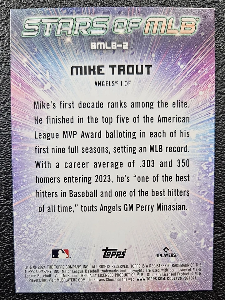 2024 Topps Series 1 Mike Trout #SMLB-2 6 Card Lot - Angels - Image 3 of 3