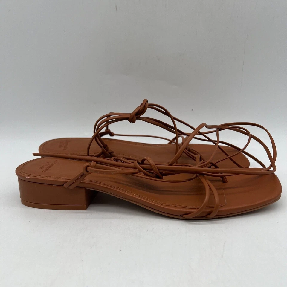 Sandalias Abercrombie & Fitch para mujer marrón punta cuadrada correa al tobillo talla 10 Foto 2 de 4