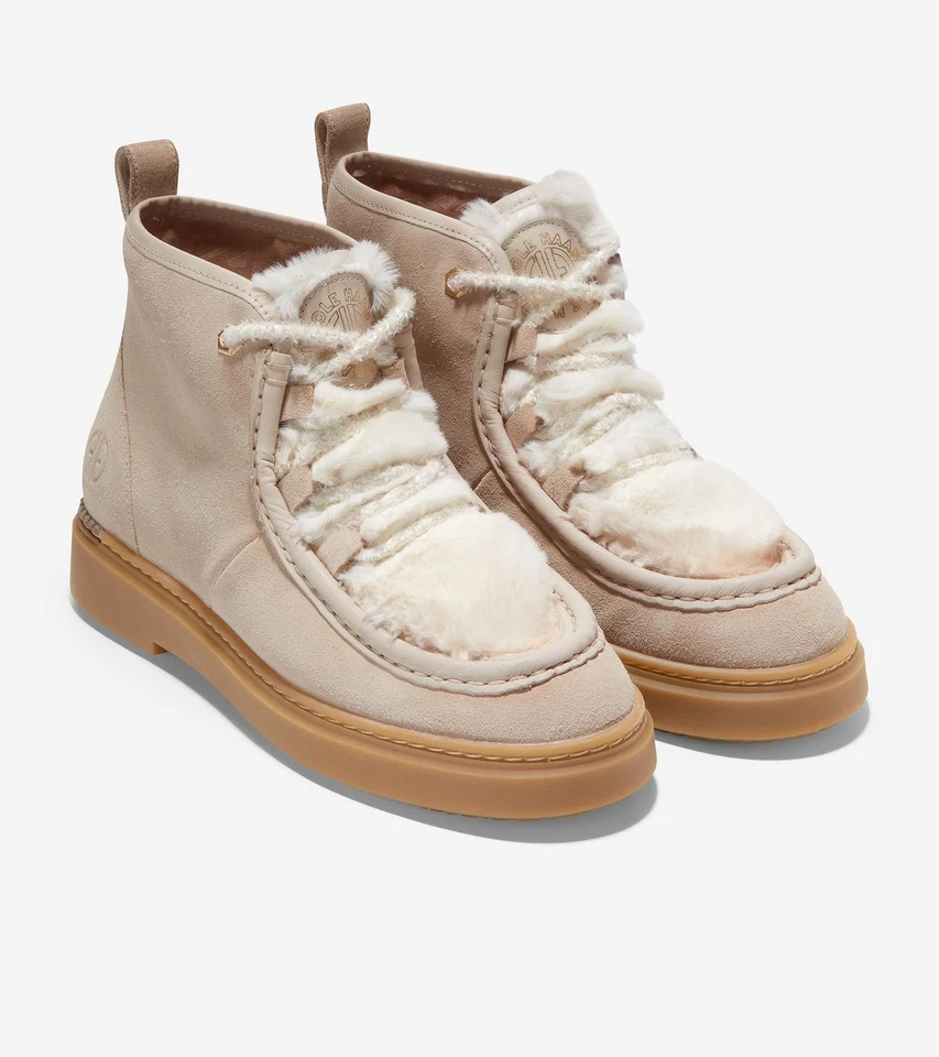 Cole Haan Women's All-Day Summit Chukka Beige Bootie  W28156 Suede-Shearling - Image 2 of 4