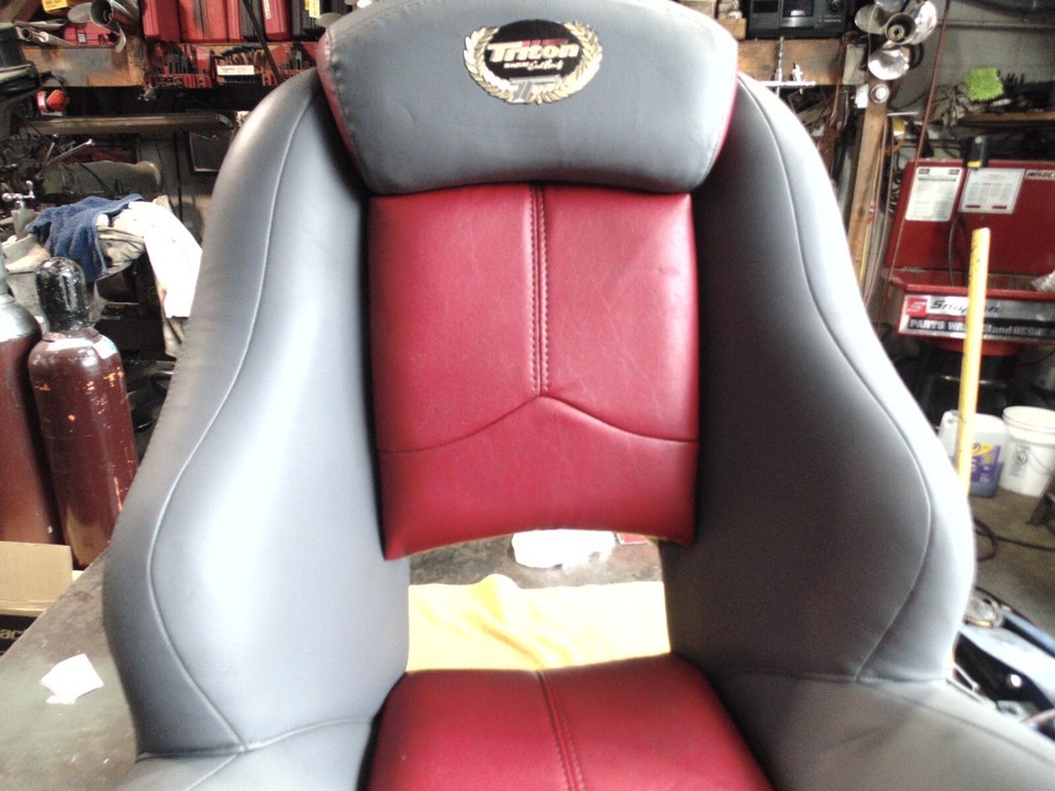 Triton Boat Bucket TR20 21 XP HP? Gray Burgundy Nice Used Seat eBay