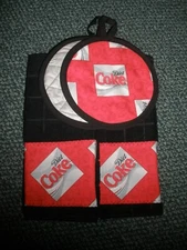 Diet Coca Cola Coke kitchen towels and potholders