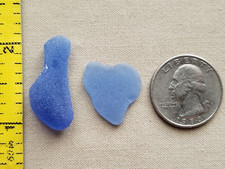 PURE BEACH SEA GLASS SURF TUMBLED CORNFLOWER LIGHT BLUE PENDANT NEAR FLAWLESS L4