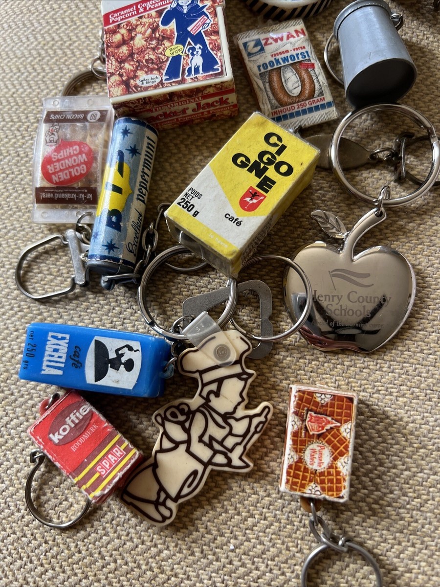 Vintage Keychain Lot Fruits Veggies Snacks Treats Candies