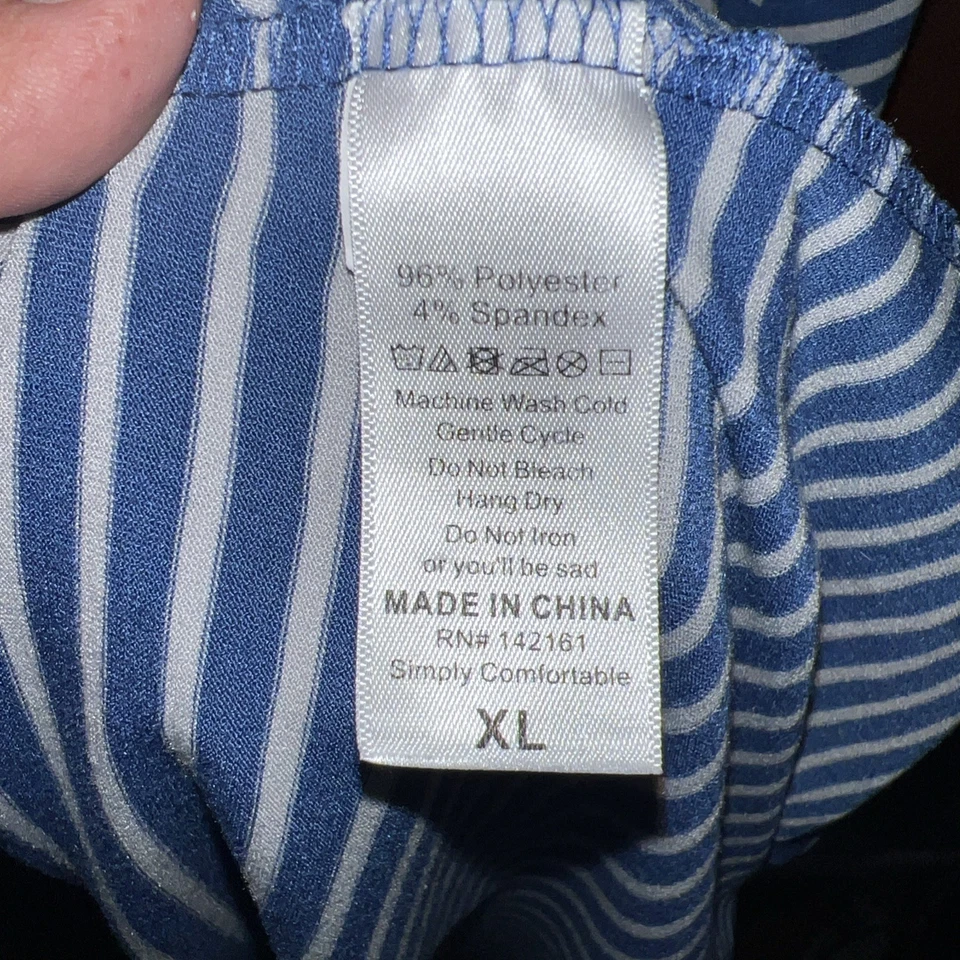 LuLaRoe Carly XL синяя и серая в полоску - Изображение 4 из 4