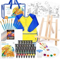Shuttle Art 69 Kindermalset Acrylfarben Staffelei Leinwand Malbuch Set Pinsel