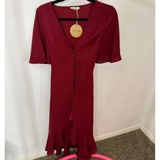 ESSUE BUTTON MIDI DRESS- SIZE M