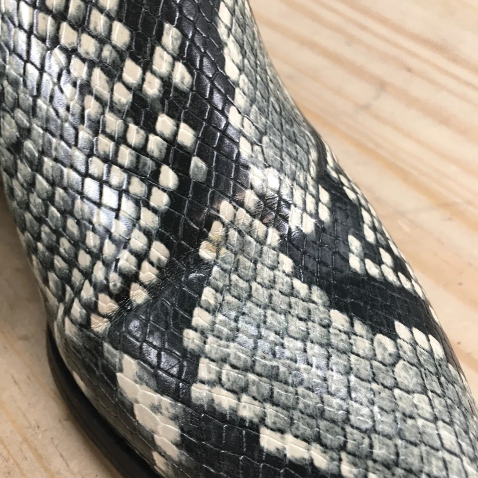 Sam Edelman Ankle Boots Women 8.5M Gray Snake Print Jenna Block Heel Side Zip - Image 4 of 4