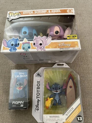 Lot Of 3 Lilo And Stitch Scrump Angel Funko Pop 3 Figpin 473 Toybox 13