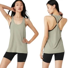 NWT ALO Yoga Don't Get It Twisted Tank in Limestone Size L