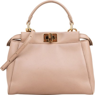 Fendi Leather Peekaboo Mini Handbag Tasche