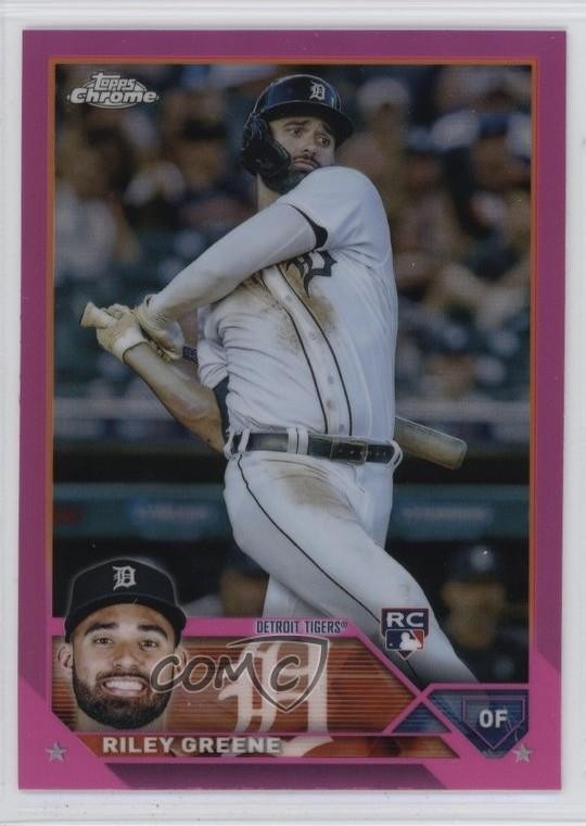 2023 Topps Chrome Pink Refractor Riley Greene #182 Rookie RC 11ff