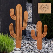2pcs Metal Cactus Outdoor Decor,Metal Plants Prickly Pear Desert Steel