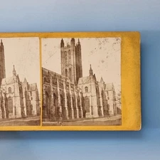 Canterbury Stereoview C1870 Real Photo Kent Cathedral Southern Elevation