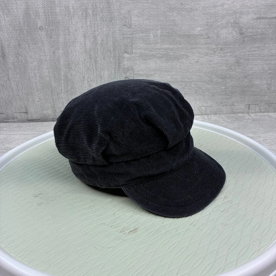 De colección Y2K Billabong Newsboy Sombrero Gorra Snapback Negro Pana Ancho Ballena Foto 3 de 4