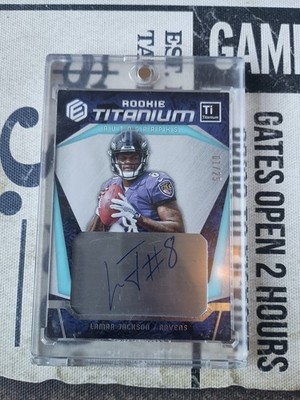 2018 Lamar Jackson Elements RC Auto Rookie Titanium 1/25 Baltimore Ravens