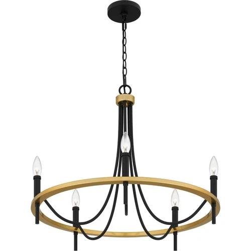 Quoizel LGR5026 5 Light 26"W Taper Candle Style Chandelier - Black - Picture 7 of 9
