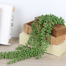 2x Artificial Hanging Plant Fake Succulent String of Pearls Wedding Home Decor