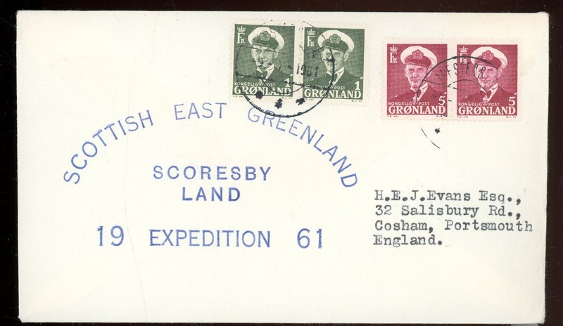 stamp-cover-Greenland-1961 Scottish East Greenland Exposition