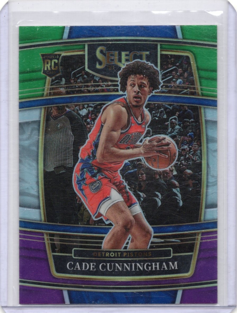 2021-22 Panini Select Cade Cunningham Tri Color Prizm Rookie Card #11 Pistons