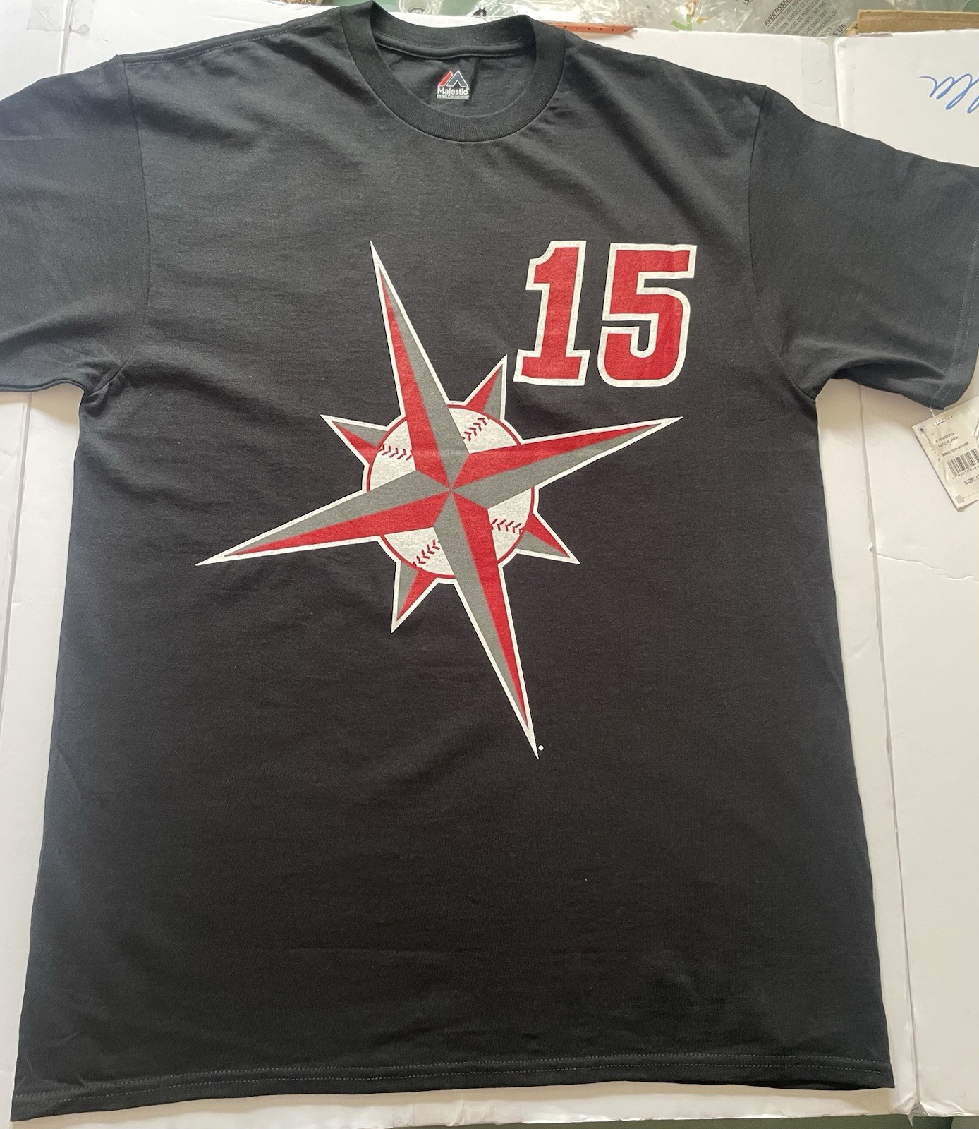 Men's Seattle Mariners Kyle Seager # 15 Majestic Black T-Shirt Size L