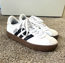 adidas Low Top Lace-Up Sneakers White/Black S...