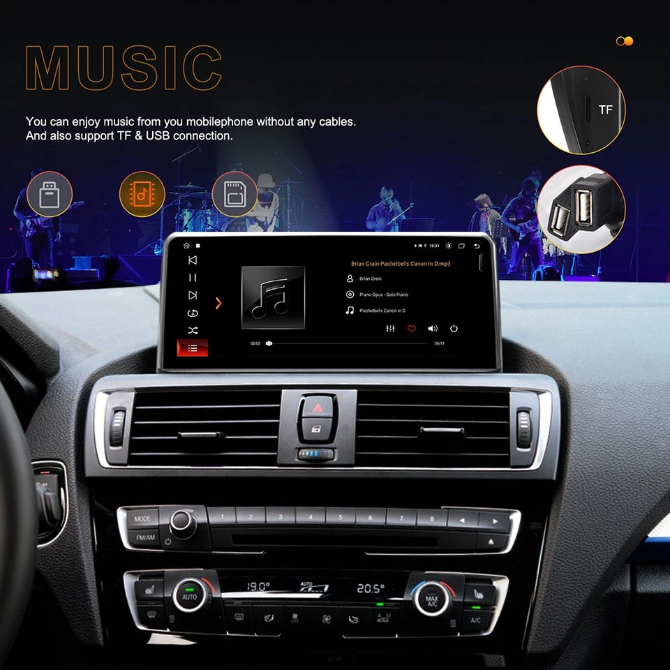 10.25" IPS DAB+Android 14 Autoradio GPS CarPlay Navi BMW 1er F20 F21 2er F23 NBT - Bild 4 von 4