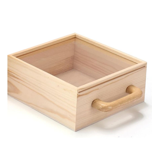 Toy Storage Organizer, Building Blocks Box with Handle and Lids, Natural7206
