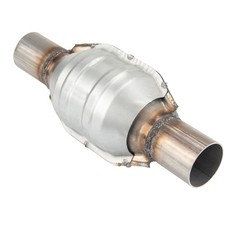 1x 2.25 Inch Universal Spun Catalytic Converter High Flow Stainless Steel