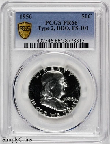 1956 DDO FS-101 Franklin Half Dollar PCGS PR66 Proof Doubled Die Obverse