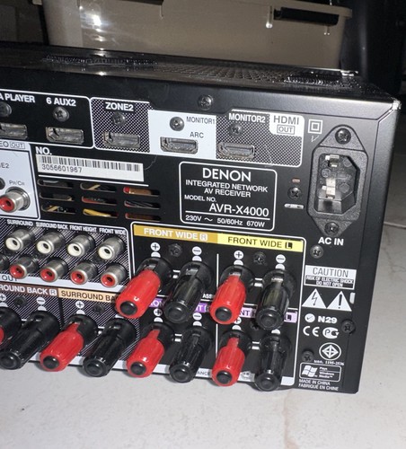 Denon AVR-X4000 7.2 Ch. 3-Zone 125W 4K Network AV Receiver 220V - Picture 4 of 9