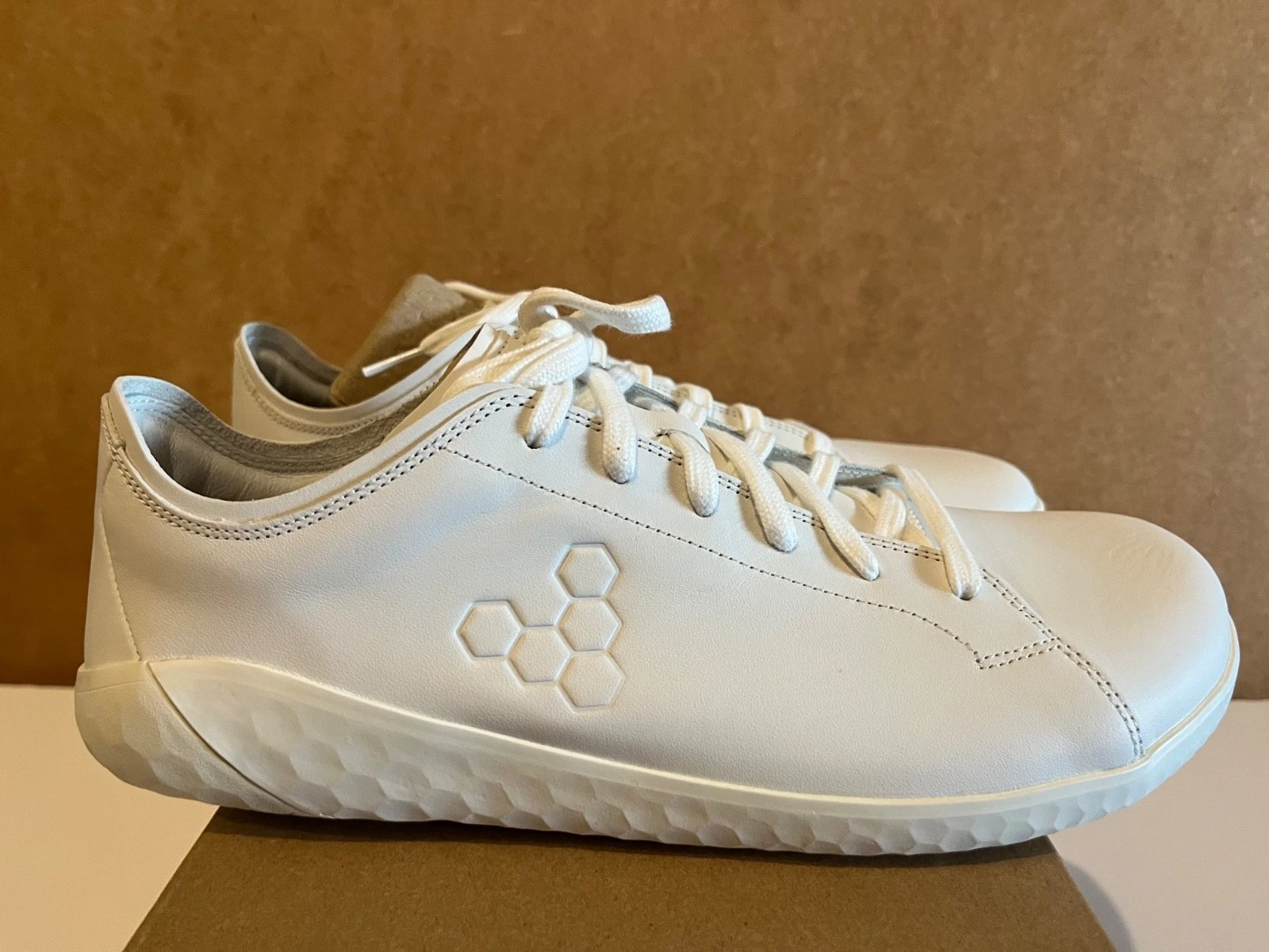 VivoBarefoot Geo Court IV White Leather Cork Insoles Minimalist Barefoot Shoes