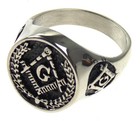 Mason Ring Stainless Steel Compass Square G Geometry Round Size 11 Silver — photo 2