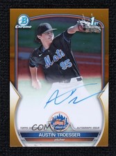 2023 Bowman Draft Chrome Prospect Gold Refractor 45/50 Austin Troesser Auto 0y2q