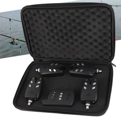 4x Fishing Bite Alarm & 1x Receiver Indicator Sound & LED Light Alert Fish SET