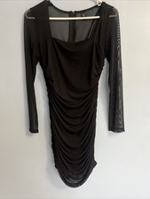 Windsor Black Formal / Cocktail Dress With Mesh Back And Sleeves No Tag Large