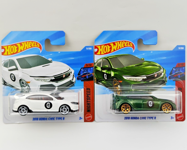 Hot Wheels 2X 2018 Honda Civic Type R Nightspeed 3/10 #11 2026 NEU OVP-image