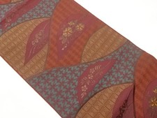 7502642: JAPANESE KIMONO JAPANESE NAGOYA OBI / WOVEN GEOMETRIC
