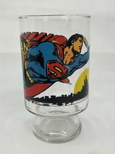 Vtg Superman Promo Tumblers Glasses DC Comics 1971 Metropolis Skyline 32oz