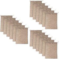 Reusable Burlap Drawstring Bags Large Khaki Storage Pouches for Food